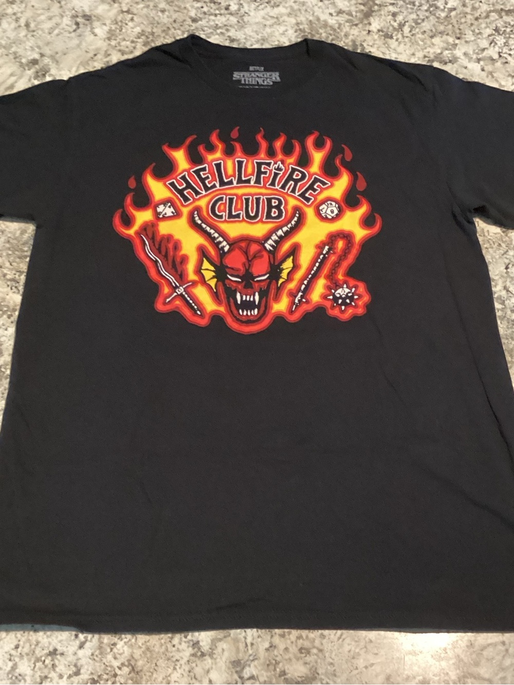 Netflix Black Hellfire Club Flame Graphic Tee
